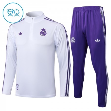 Real Madrid Kind Trainings Sweatshirt Kwart-Zip 2025-26 Witte Real Madrid Kind Trainings Sweatshirt Kwart-Zip 2025-26 Witte